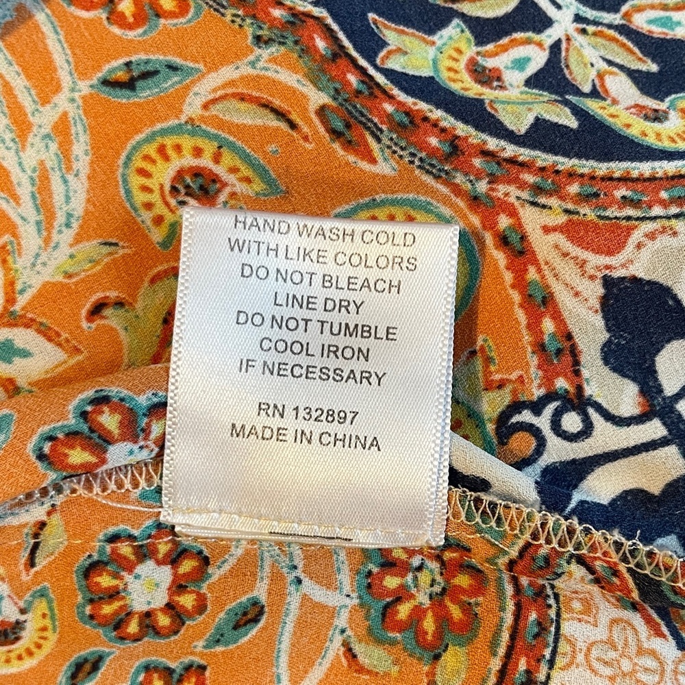 “Like New” Rose & Olive Patchwork Sleeveless V-Ne… - image 8